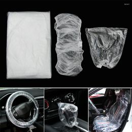Steering Wheel Covers Universal 10pcs Car Cover Seat Lever For Disposable Plastic Elastic Safety Protection Bags