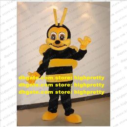 Smart Mascot Costume Black Yellow Insect Honeybee Apidae Bee Adult Mascotte With Big Blacks Eyes Yellows Wings No.368 Free Ship