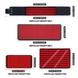 Face Care Devices LOVTRAVEL Pulse Red and Infrared Light Therapy Belt 660NM 850NM Pontherapy Wrap LED Heat Pad Wearable Device for Pain Relief 221104