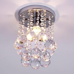 Ceiling Lights Morden K9 Crystal Corridor Led Light Lustrous Lamps For Living Room Kitchen Round Vestibule Decor