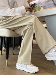 Men's Suits Autumn Men's Fashion Trousers Loose Straight Casual Pants Teenager Versatile 2023 Solid Colour Simple 2A3223