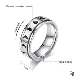 Mond Solar Drehbare Ring Band Edelstahl Solar Dekomprimieren Ringe Spielzeug für Frauen Männer Mode Schmuck