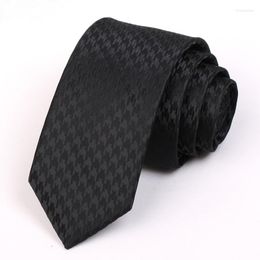 Bow Ties 2022 Fashion Slim Microfiber Business For Men Striped Black Plaid 6cm Gravata Profession Work Corbatas Skinny Gift Box