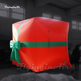 Huge Inflatable Christmas Gift Box 1m/2m Multicolor Blow Up Cube Box Model Balloon For Xmas Decoration