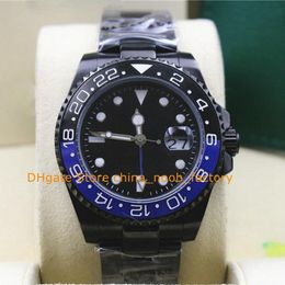 12 Model In Box Men's Watch Men 40mm Black and Blue Ceramic Bezel Stainless Steel in DLC PVD Bracelet Mechanical Mens Automatic Watches