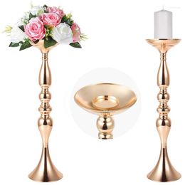 Candle Holders Wedding Flowers Vases Metal Simulation Silk Flower Ball Candlestick Centerpieces Home Party Table Decor