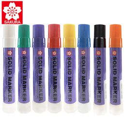 8pcs Jap￳n Sakura Marcador s￳lido Pen XSC Dry puede escribir en placa de acero Aceite de agua Pen multifunci￳n Pen 201128262l
