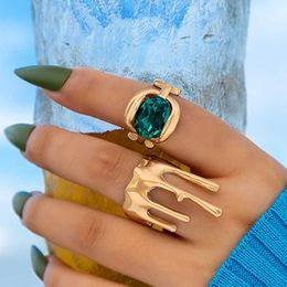 New Gold Ring Two Piece Set Simple and Creative Geometrically Irregular Ring Set