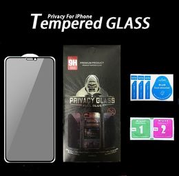 Anti Peeping Privacy Screen Protector for Samsung iPhone 14 XR XS Max 7 8 Anti-scratch Full Cover 11 12 13 Mini Tempered Glass Film with retail package