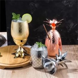 New 500ml Pineapple Cocktail Cup Moscow Mule Mugs Stainless Steel Wine Glass Cups Originality Metal Copper Cup Personality SS1104