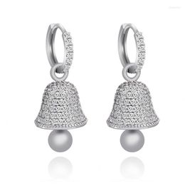 Stud Earrings Big Bell For Women Wedding Cubic Zirconia CZ Bridal Earring Jewellery Accessories