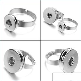 Cluster Rings Cluster Rings Jewellery 12Mm 18Mm Snap Button Adjustable Ring Snaps Buttons For Women Drop Delivery 2021 Dhnup 2022 Otep5