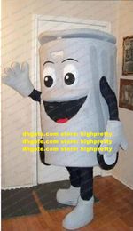 Hard-working Mascot Costume Gray Bin Container Garbage Can Ash-Bin Trash Waste With Bright White Eyes Big Black Mouth No.5665 FS