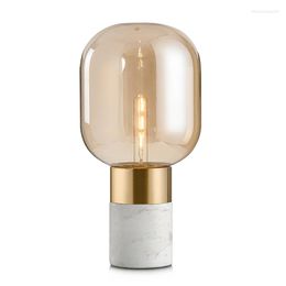 Table Lamps Postmodern Marble Lamp For El Living Room Bedroom Bedside Study LED Desk Lights Nordic Minimalist Decor Glass Lighting