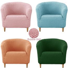 Chair Covers Bubble Grid Tub Club Cover Spandex Stretch Armchair Single Seat Couch Slipcover Living Room Bar Coffee Shop