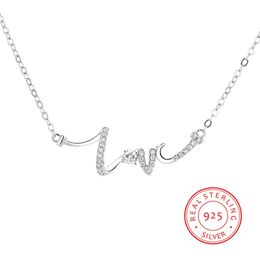 Personalized Love Necklace 925 Sterling silver Zircon Letter Jewelry for Women