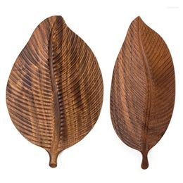 Plates Leaf Shape Storage Fruit Tray Solid Wood Handmade Serving Dessert Organiser Plate Wooden Home Small Stuff Support