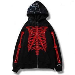 Men's Hoodies Streetwear Harajuku Hoodie Y2K Tops Men Retro Gothic Oversized Hood Punk Anime Print Clothes Hip-Hop High Street Sweatshirts