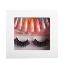 Diamond Strip Eyelashes Extension And Press On Nails Art With Kits Set Fluffy Wispy Mink Eyelashes For Cosplay Party Stage