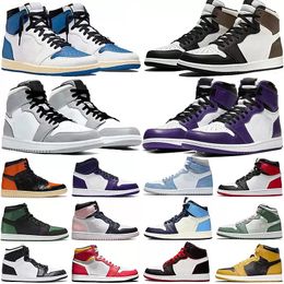 Sports Training sneaker Basketball Shoes Women North Carolina blue High Dark Mocha Cactus Jack Unc Airness Mid Dutch Green Men Panda Patent