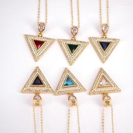 Pendant Necklaces 5PCS Luxury Triangle Shape Zircon Necklace For Women Fashion Gold Color Geometric