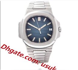 5 Star SUPER Factory Watch of Men Nautilus WATCHE 5711 Blue Dial Automatic Mechanical 904L Steel Strap Glass Back Sports Mens Watches with box and papers