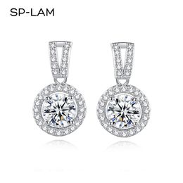 Charm Drop Earrings 925 Silver Women Luxury Real GRA I Ct Bridal Wedding Engagement Earing Fine Jewellery 221103