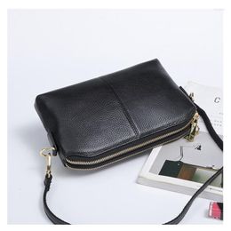 Evening Bags Wmnuo Bag Women Genuine Leather High Quality Clutch For Style Trend Messenger Dual Zipper Purpose Leisure