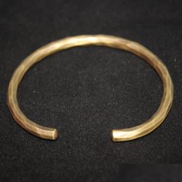 Bangle Bangle Handmade Forged Hammered Antique Brass Bracelet For Men Wrist Women Hand Craft Jewellery Unisex Gift Of Boy Girl Drop De Dh1N4