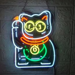 Wholesale Neon Sign Chinese Lucky Cat Light Sign Iconic Window Display Outdoor Lighting Aesthetic Night Light Flexible Anime Room Decor