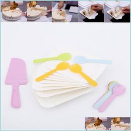 Disposable Dinnerware Disposable Dinnerware Flatware Birthday Cake Dish Knife Forks Plates Suit Ecofriendly Wedding Party Supplies C Dhoal