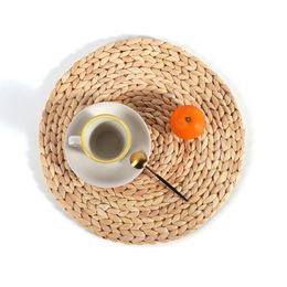 Corn fur woven Dining Table Mat Heat Bowl Placemat Round Coasters Coffee Drink Tea Pads Cup Table Placemats DH0011