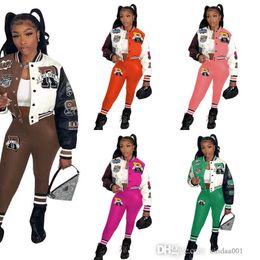 Disigner Womens Tracksuits Autumn And Winter Print Double Thread Jacket Fashion Club Two Piece Pants Set