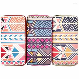 Wallets KANDRA Colourful Herringbone Wallet Web Print Women Purse Leather Long Phone Money Bag Coin Wristlet Card Holder