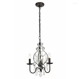 Pendant Lamps American Retro Crystal Lamp Luxury Home Living Room Bedroom Warm Creative Dining Chandelier