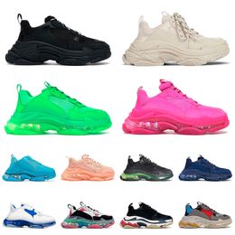 Comfortable Triple S Dad Shoes Vintage Plateforme Sneakers Crystal Bottom 17FW Glitter Luxury Designer Classic Tennis Shoe Casual Men Women Trainers