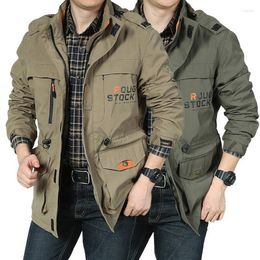 Men's Jackets Military Jacket Men Bomber Autumn Outdoor Waterproof Multi-pockets Windbreaker Coats Male Size M-4XL