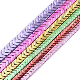 Beads 6/8/10MM Arrow Shape Spacer Hematite Nano Purple Gold Green Blue Red Natural Stone Loose For Jewellery Making Diy Bracelets