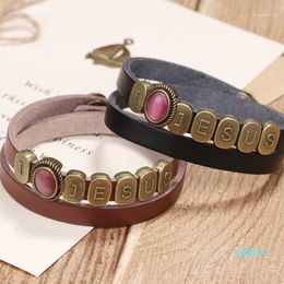 Bracelets Chain Woman Leather Opal Charm Vintage Simple Exquisite Hand Catenary for Man Alloy Letter Punk1