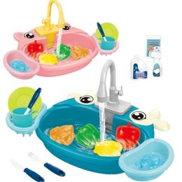 Kitchens Play Food Kids Mini Sink Toy Set Dishwashing Simulated Educational House Games Children Christmas Gift Toys 221105