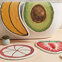 Carpets Nordic Cartoon 3D Fruit Bath Mat Fleece Carpet Rugs Funny Bathtub Room Living Door Stairs Bedroom Foot Floor Mats Area Rug