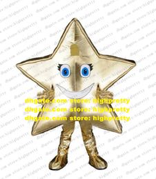 Brilliant Golden Star Mascot Costume Adult Cartoon Character Outfit Suit American Jubilee Exhibition Exposition zz9547