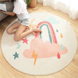 Carpet Cartoon Round Lamb Cashmere Home Living Room Non Slip Sofa Bedroom Tatami Bedside Blanket Rugs 221104