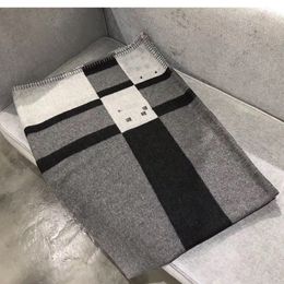 Same as shop Black Grey H Blanket Designer and Cushion Thick Home Sofa Good Quailty CUSHION Blanket 130&170cm TOP Selling Big Size Wool lot Colours