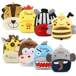 Plush Backpacks Personalised Kids Cartoon Cute Animals Backpack Kindergarten Children Mochila Infant School Bags Baby Girl Boy Schoolbag 221105