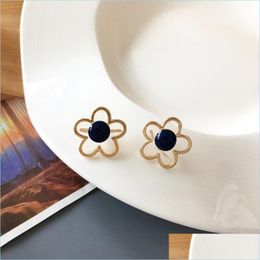 Stud Stud Bilandi S925 Needle Sweet Jewellery Flower Earrings Pretty Design Temperament Resin For Girl Lady Gifts Drop Delivery Dhnaf