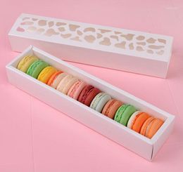 Gift Wrap Size 26 5.5 3.7cm Hollow Window Macaron Boxe Cake Box 10PCS/LOT