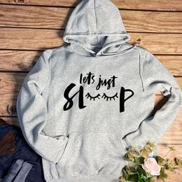 Men's Hoodies Let's Just Sleep Eyelash Women Fashion Pure Casual Funny Tumblr Young Hipster Grunge Slogan Graphic Pullovers Top- L212