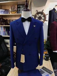 Men's Suits Style Designs Double Breasted For Wedding Men Jacket Slim Fit Skinny 2 Piece Groom Blazer