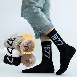 Autumn and Winter Couple Socks Middle tube socks Thickened terry at the sole to keep warm and wear without bones